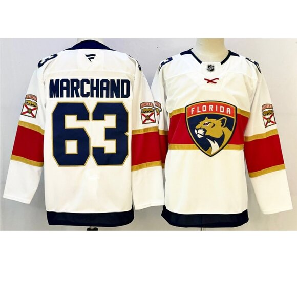 Mens Brad Marchand White Stitched Jersey
